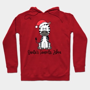 Santa's Favorite Zebra Wearing A Santa Hat Hoodie